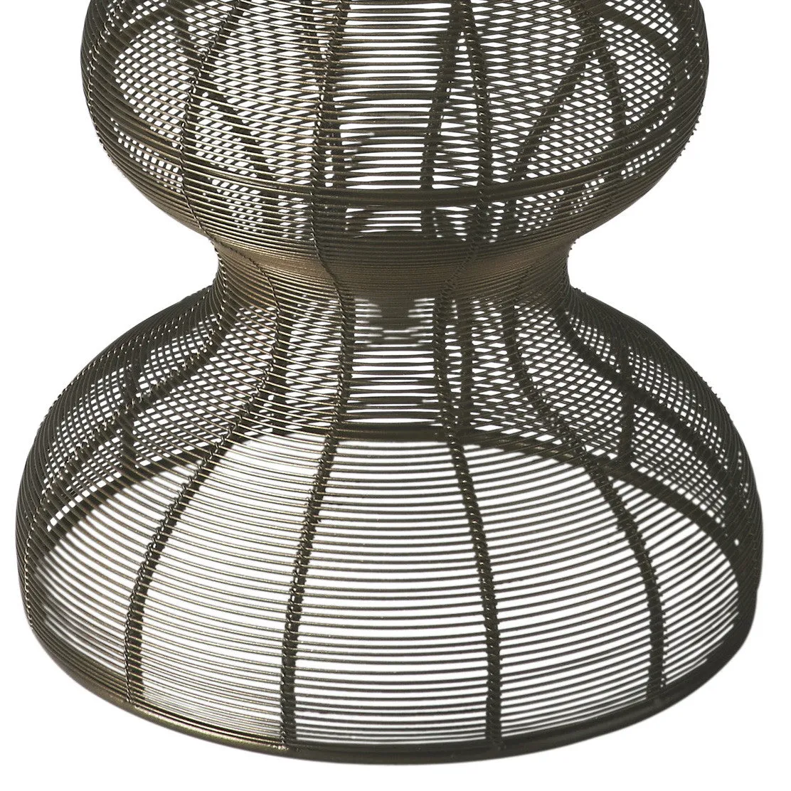 18" Bronze Curvy Iron Round Top End Table By Homeroots