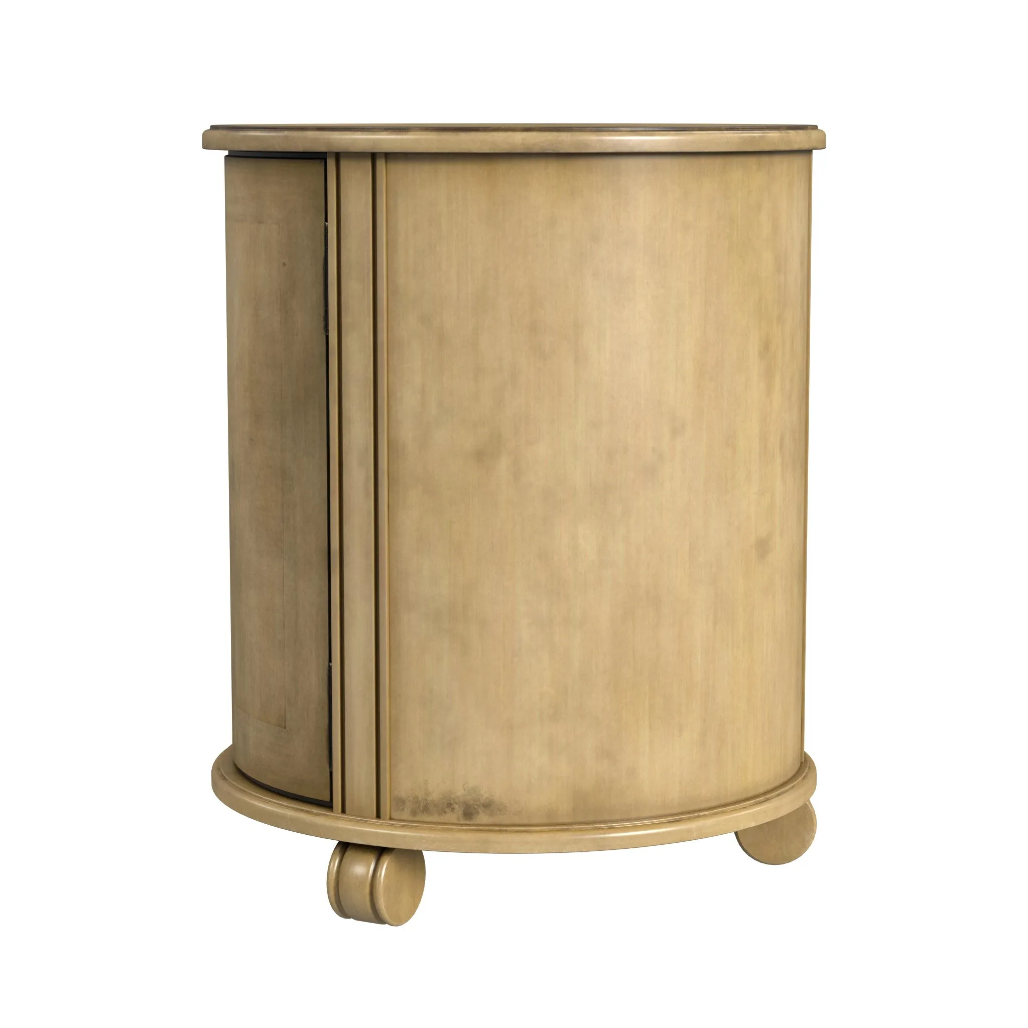 24" Beige Manufactured Wood Round End Table With Shelf By Homeroots