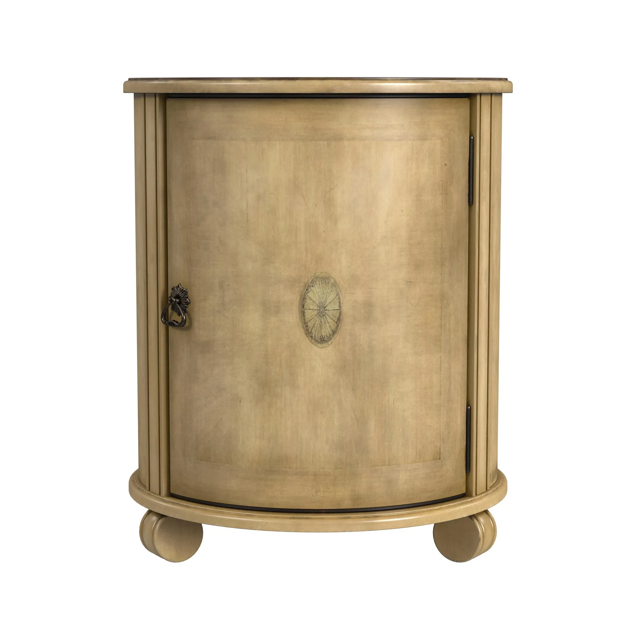 24" Beige Manufactured Wood Round End Table With Shelf By Homeroots