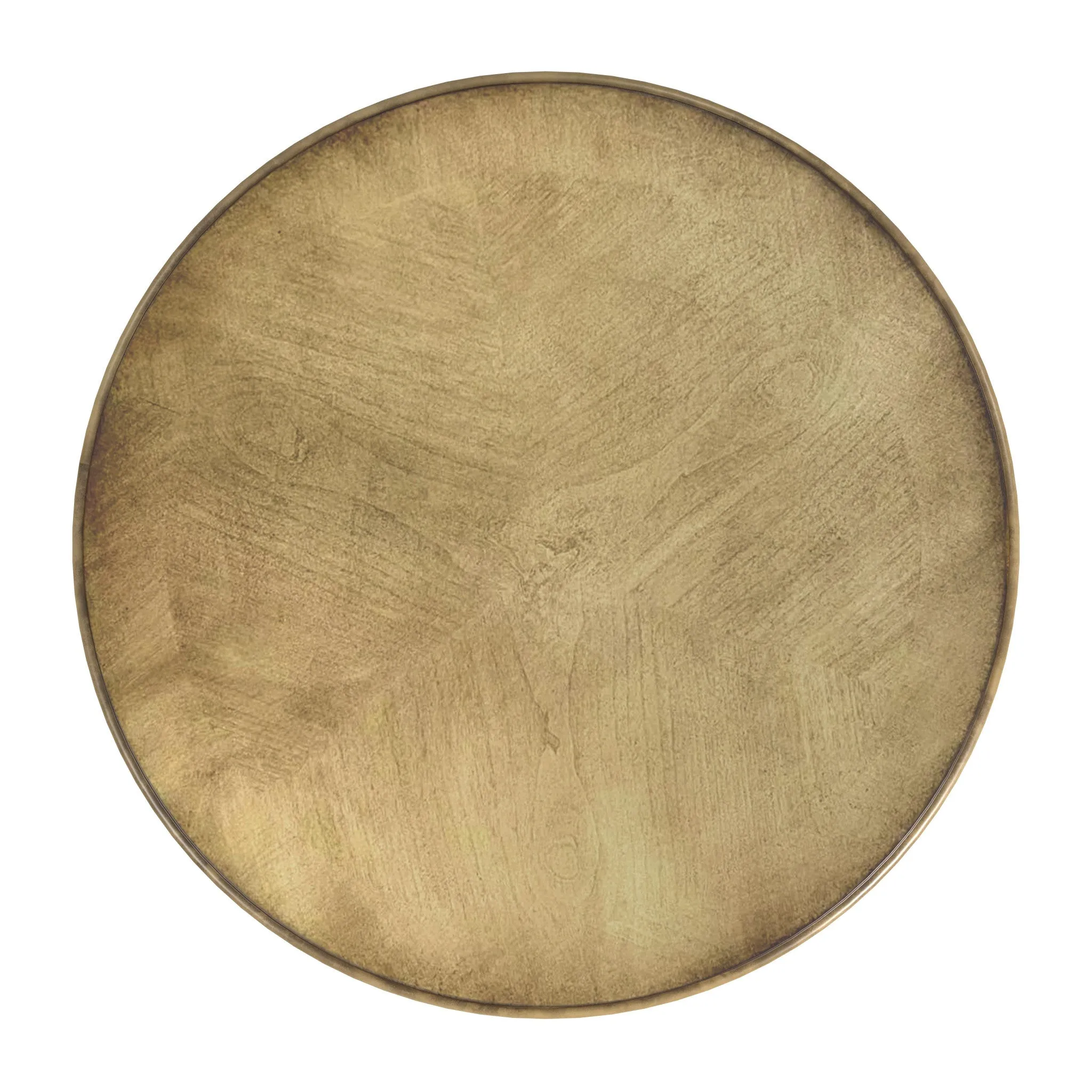24" Beige Manufactured Wood Round End Table With Shelf By Homeroots