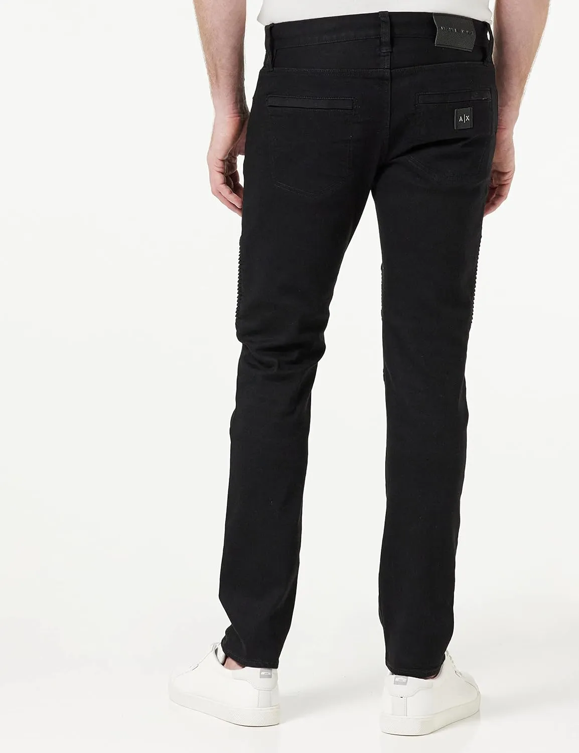 Armani Exchange Men's J27 Distressed Skinny Biker Jeans