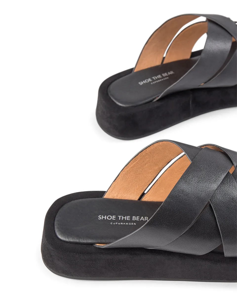 Astrid mule leather - BLACK / BLACK