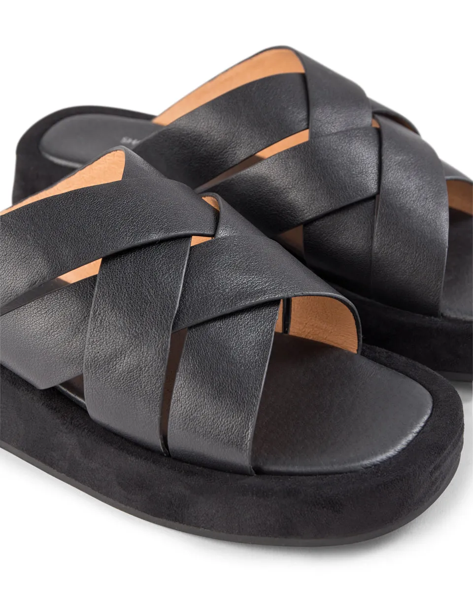 Astrid mule leather - BLACK / BLACK