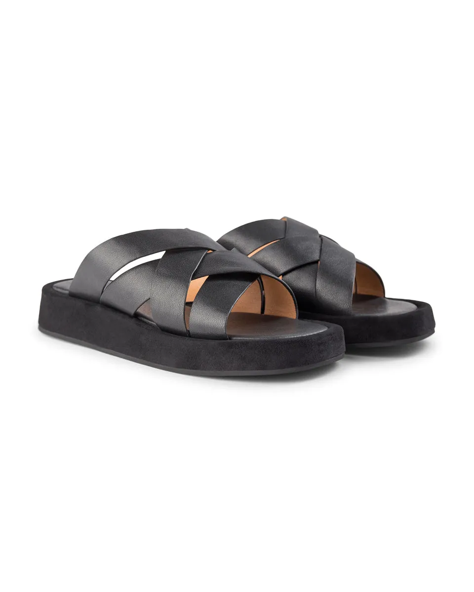 Astrid mule leather - BLACK / BLACK