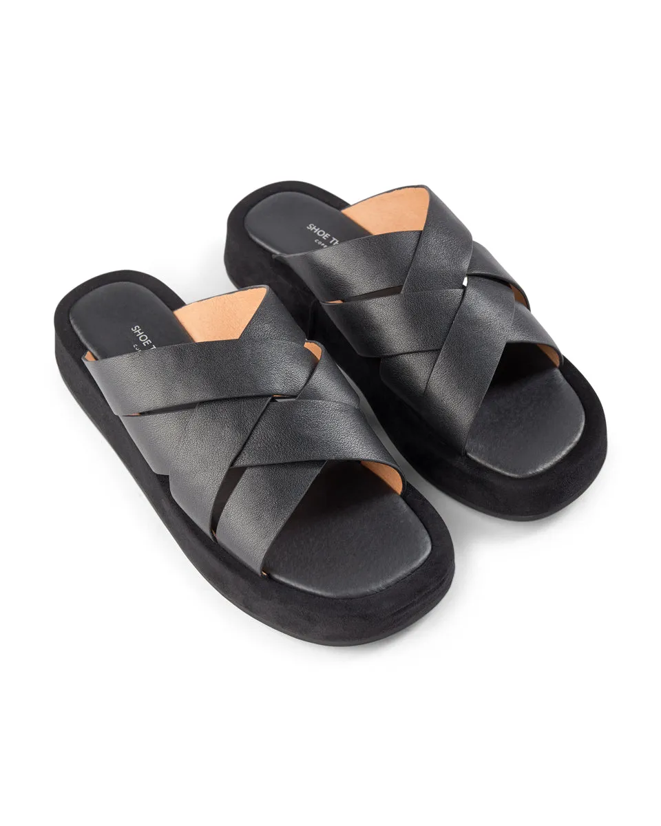 Astrid mule leather - BLACK / BLACK