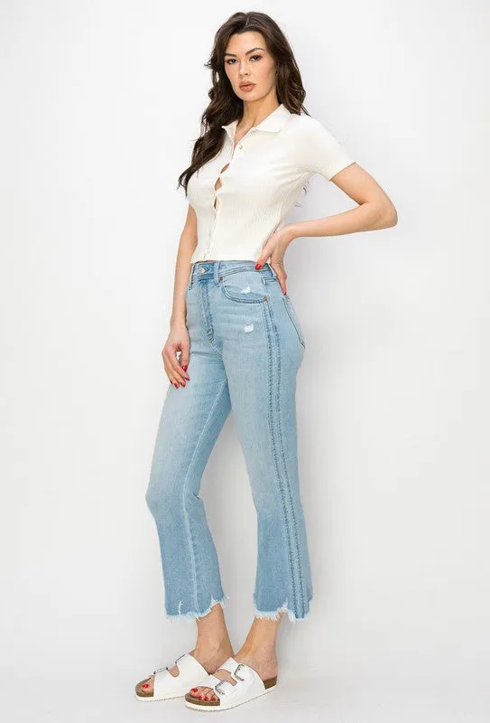 Ava Plus High Rise Crop Flare Jeans
