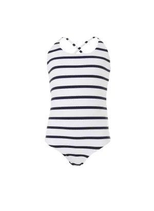 Baby Vicky Marine/White Cross Back Onepiece Swimsuit