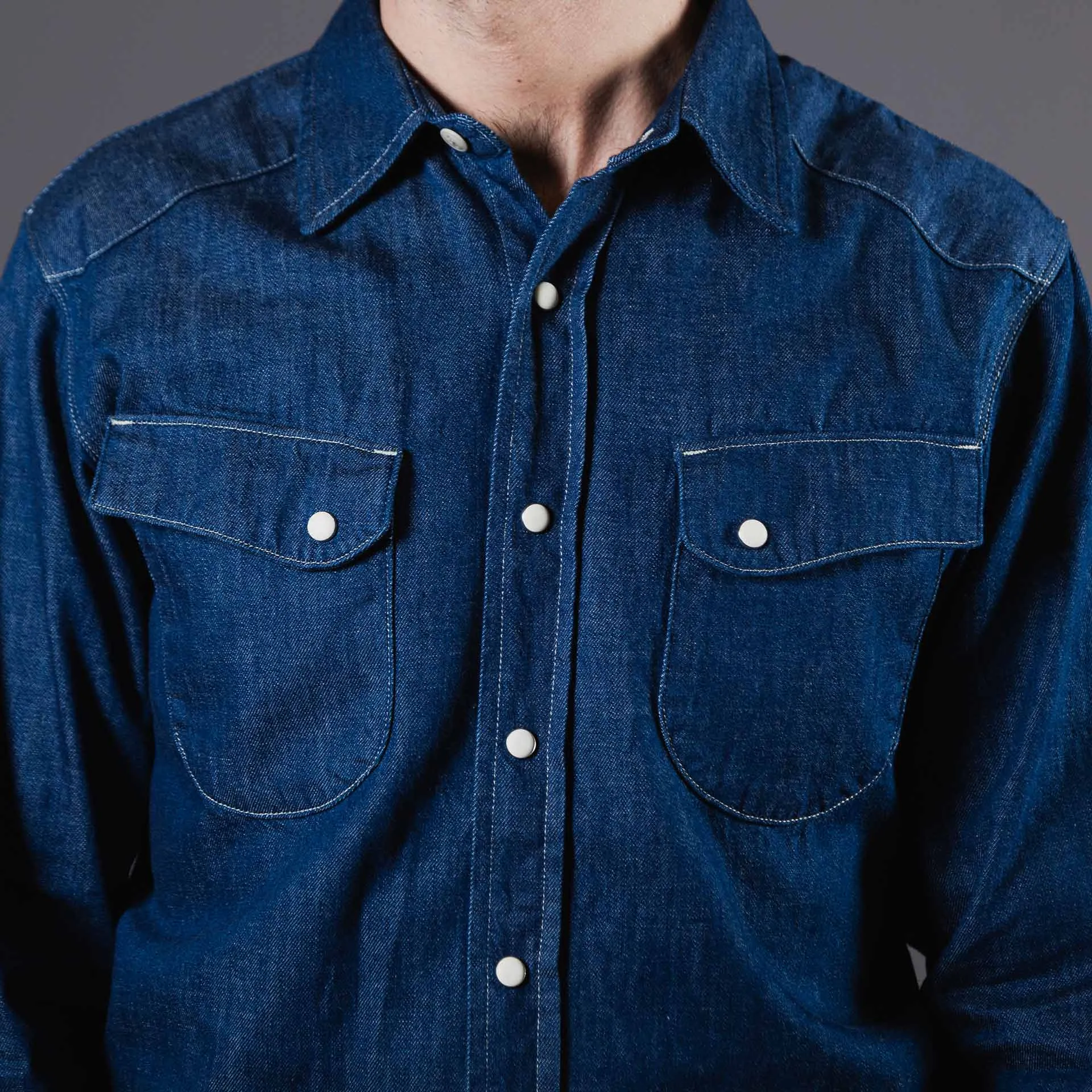 BCS-01 WESTERN SHIRT 7 oz. vintage blue denim [AW24]