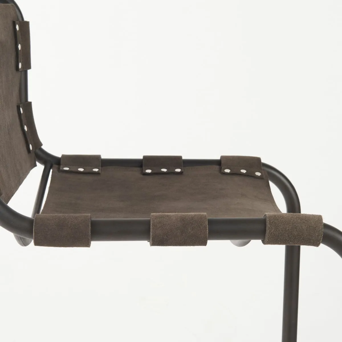 Berbick Bar Counter Stool Brown/Gray Suede | Gray Metal | Counter