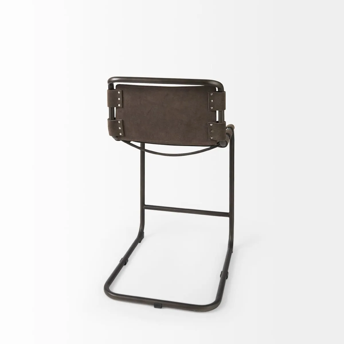 Berbick Bar Counter Stool Brown/Gray Suede | Gray Metal | Counter