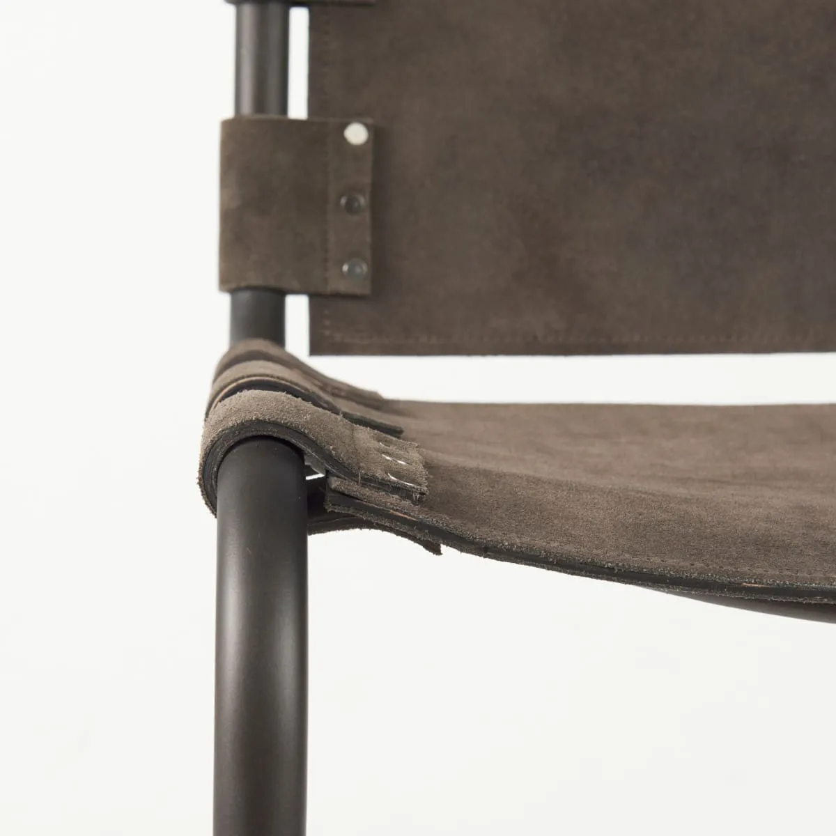Berbick Bar Counter Stool Brown/Gray Suede | Gray Metal | Counter