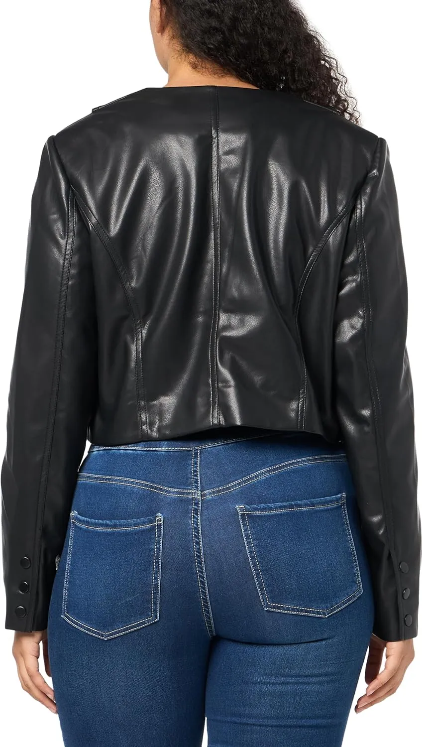City Chic Plus Size Serena PU Jacket, Black