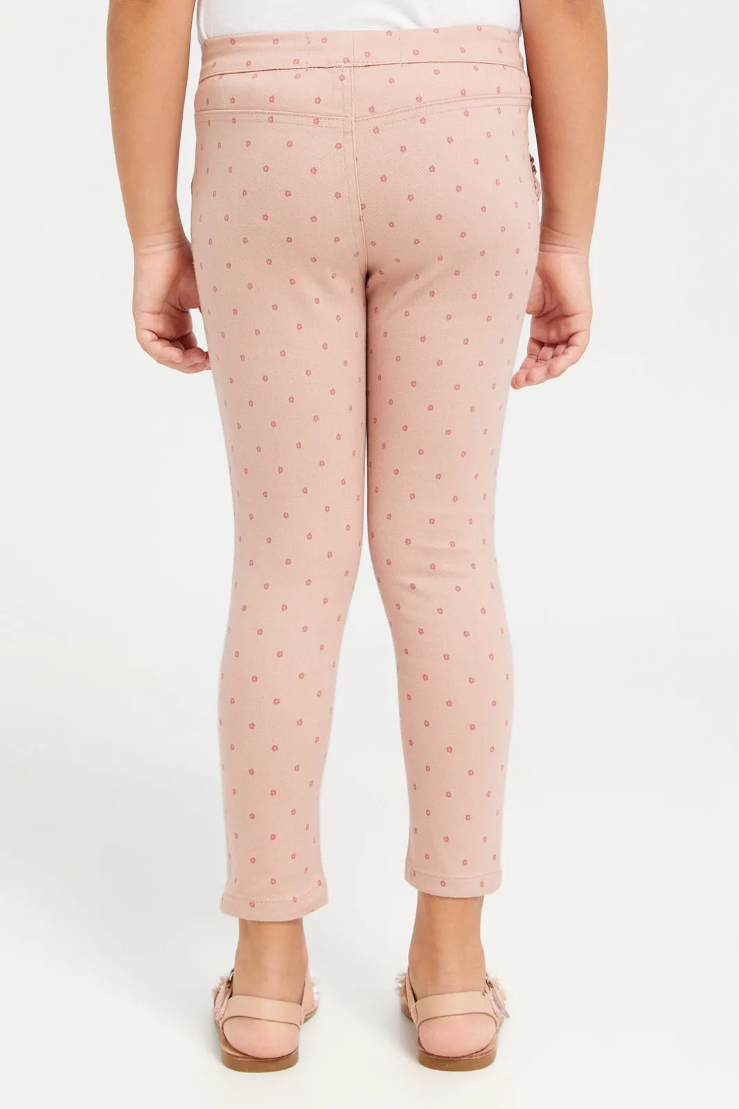 Girls Pink printed Jeans