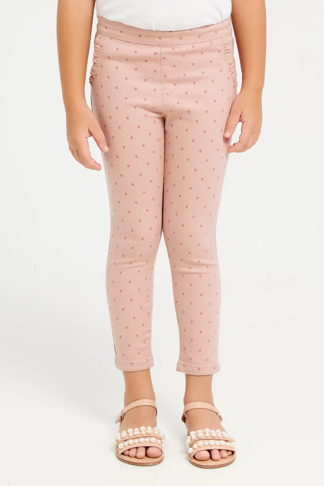 Girls Pink printed Jeans