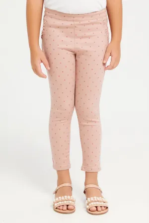 Girls Pink printed Jeans
