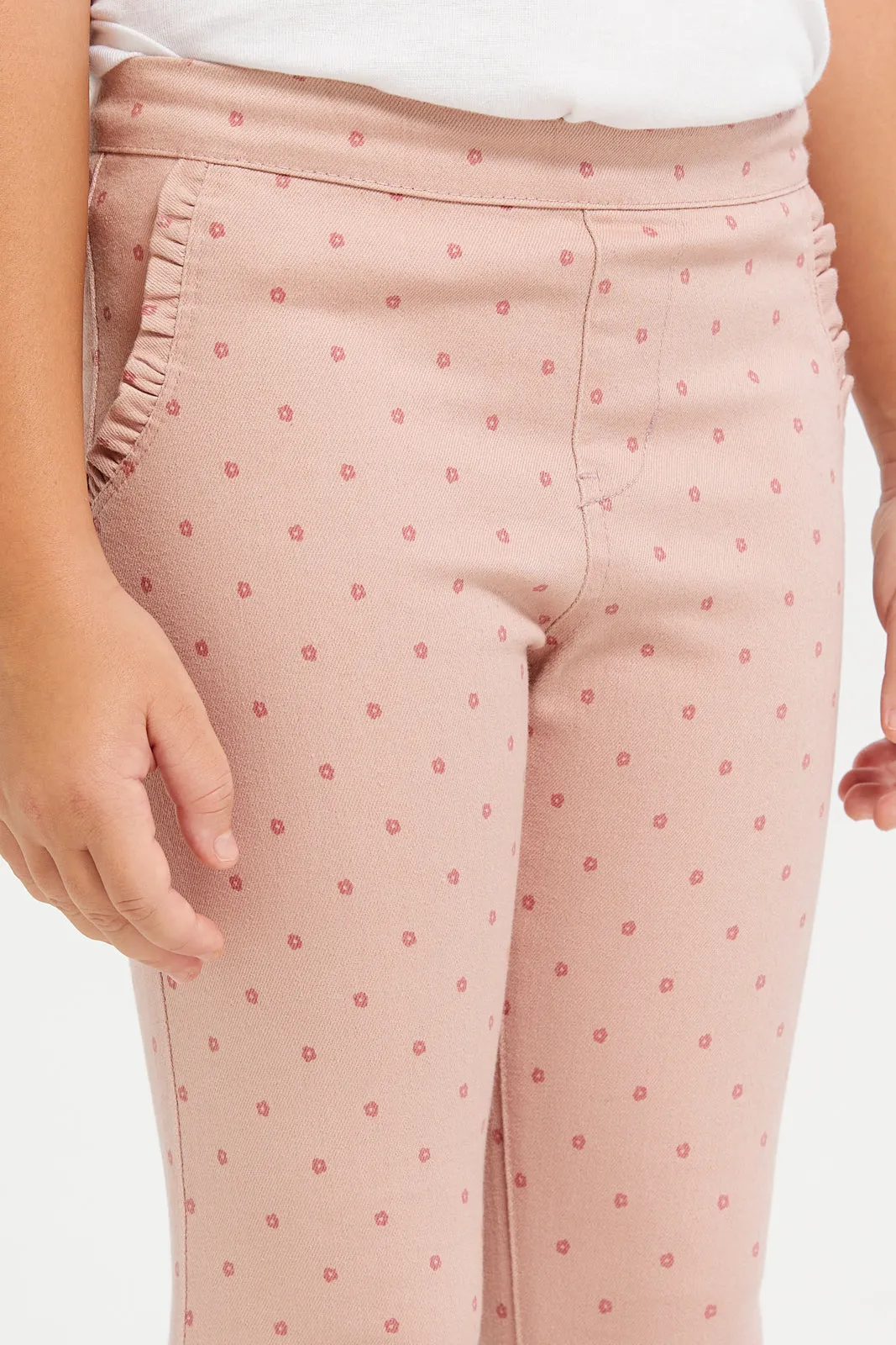 Girls Pink printed Jeans
