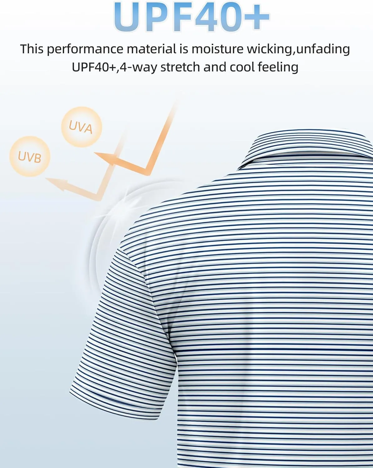 Golf Shirts for Men Printed Performance Moisture Wicking Short Sleeve Dry Fit Polo Shirts