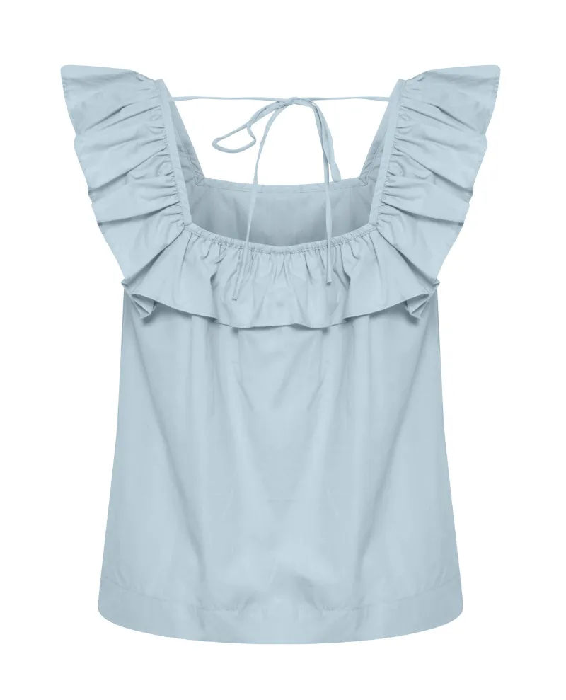 Ichi Falima Blue Frill Top
