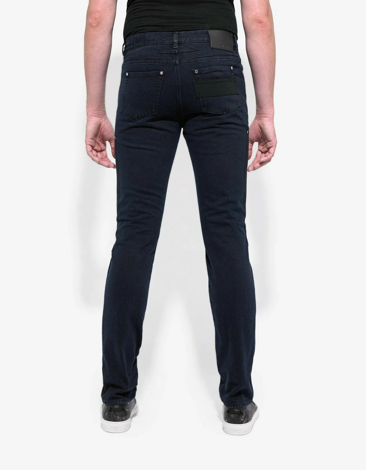 Indigo Wash Contrast Panel Denim Jeans