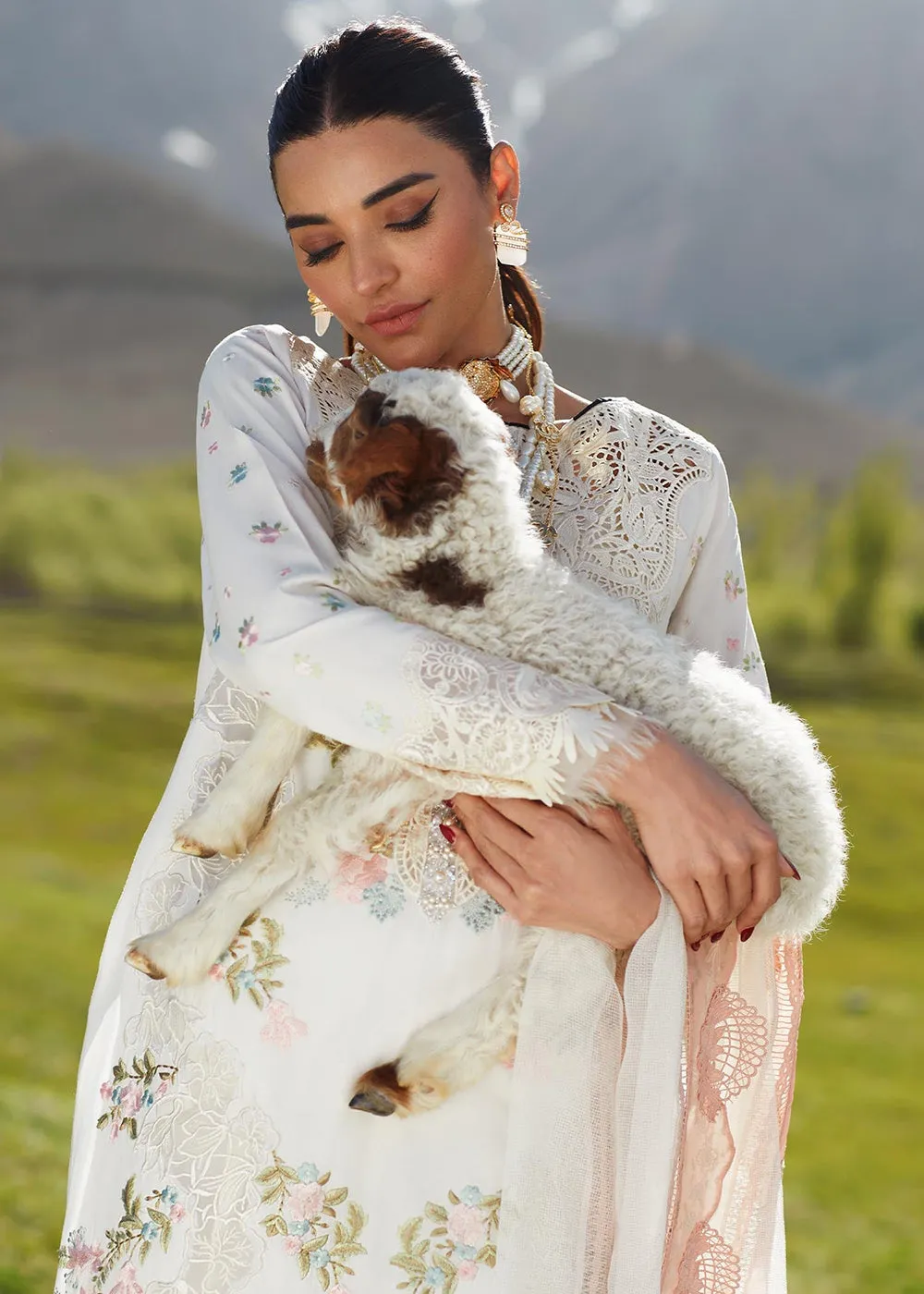 Ivory Lawn Suit - Saira Shakira X Crimson Luxury Lawn '23 - Summer in the Meadows - D1A