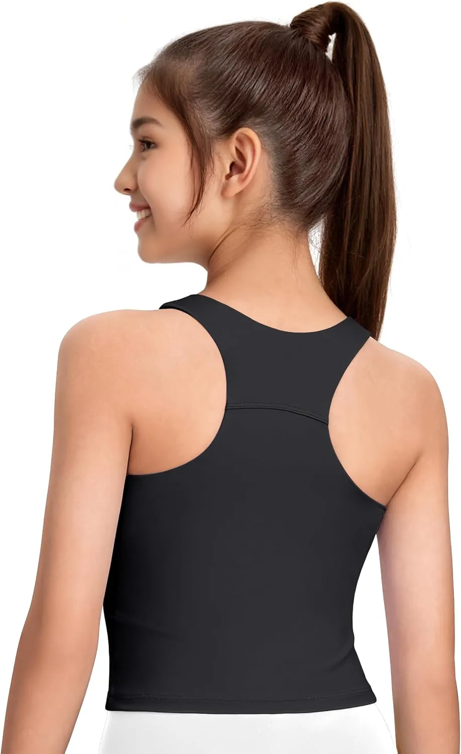 JOCMIC Girls Tank Tops Athletic Shirts Double-Lined Racerback Workout Tops High Elasticity for Gymnastics Yoga