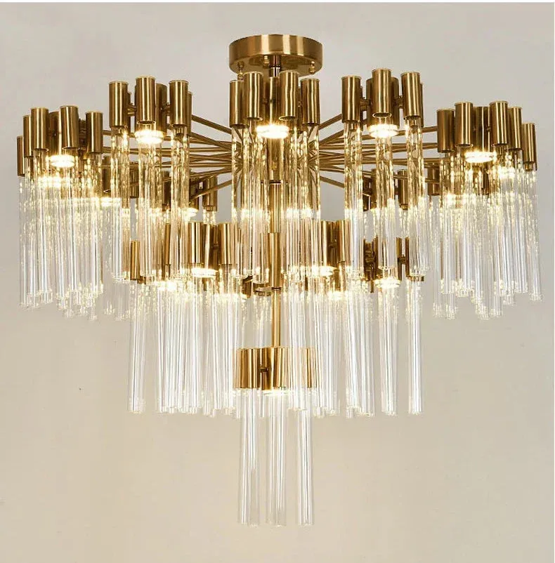Josse Light Luxury Crystal Tube Chandelier