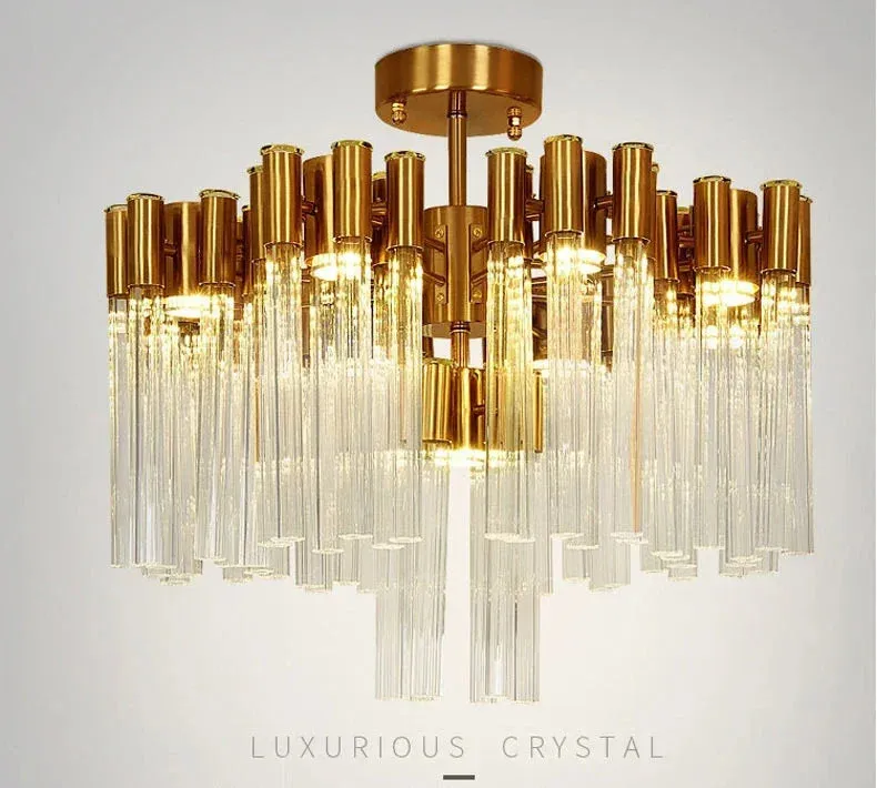 Josse Light Luxury Crystal Tube Chandelier