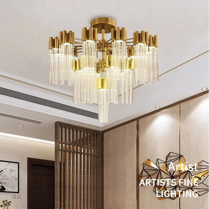 Josse Light Luxury Crystal Tube Chandelier