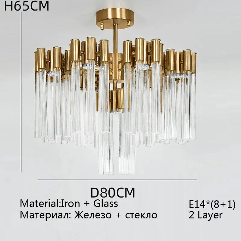 Josse Light Luxury Crystal Tube Chandelier