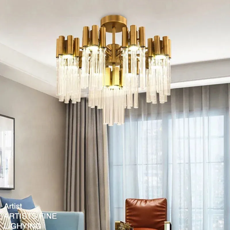 Josse Light Luxury Crystal Tube Chandelier