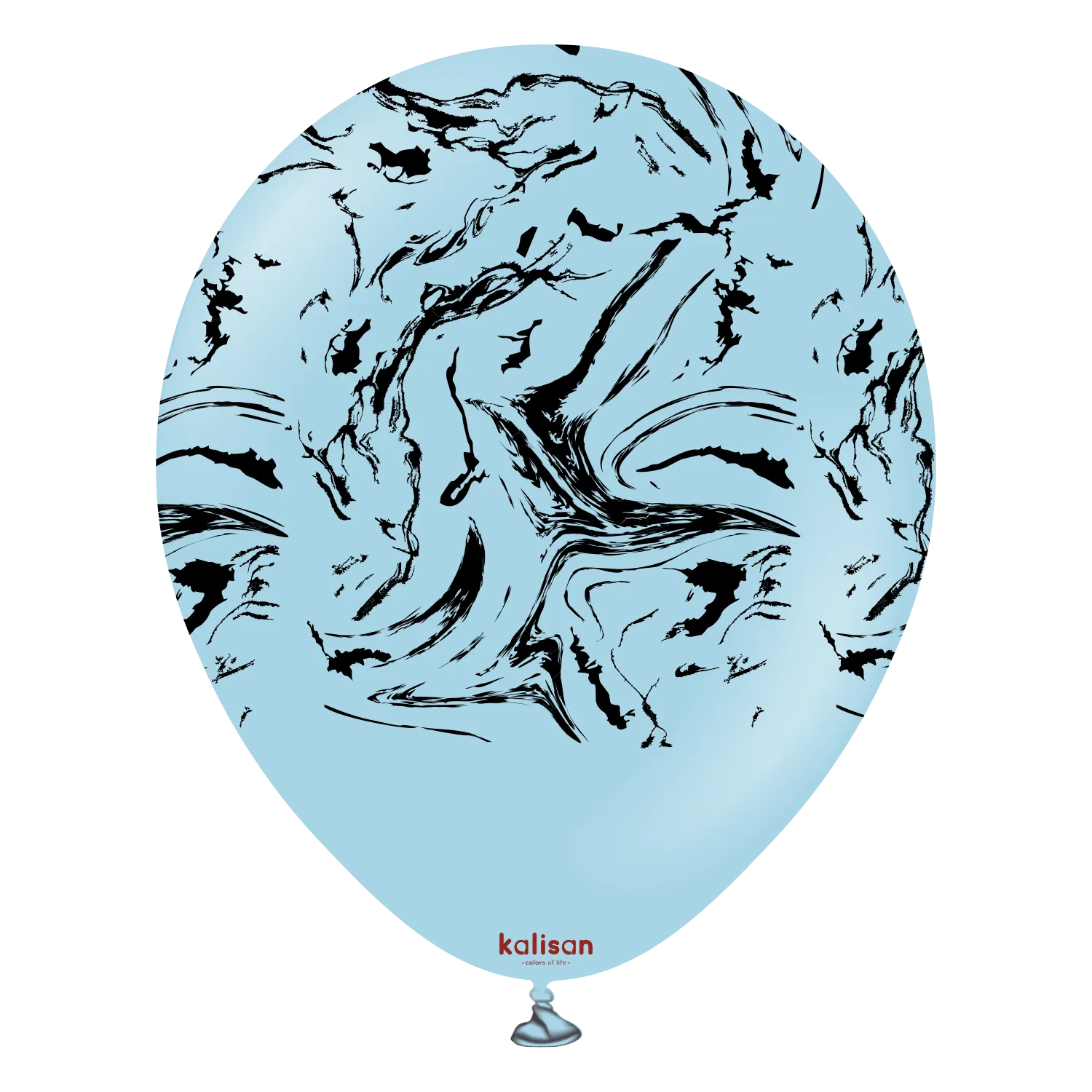 Kalisan 12" Nebula Printed Latex Balloons - Macaron Blue (Black) 25 pieces