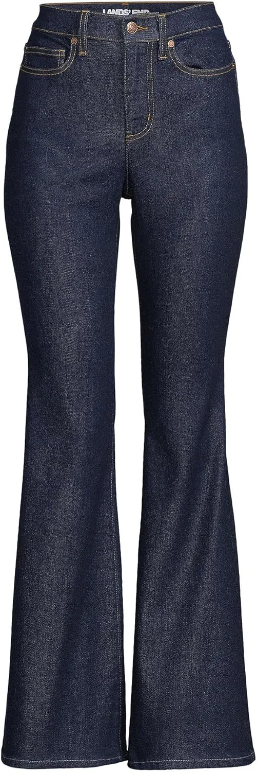 Lands' End Women's Denim High Rise Skinny Flare Jeans