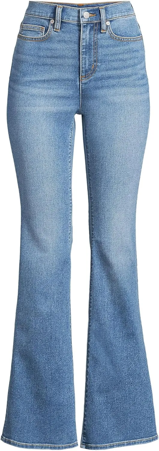 Lands' End Women's Denim High Rise Skinny Flare Jeans