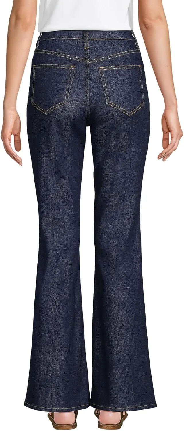 Lands' End Women's Denim High Rise Skinny Flare Jeans
