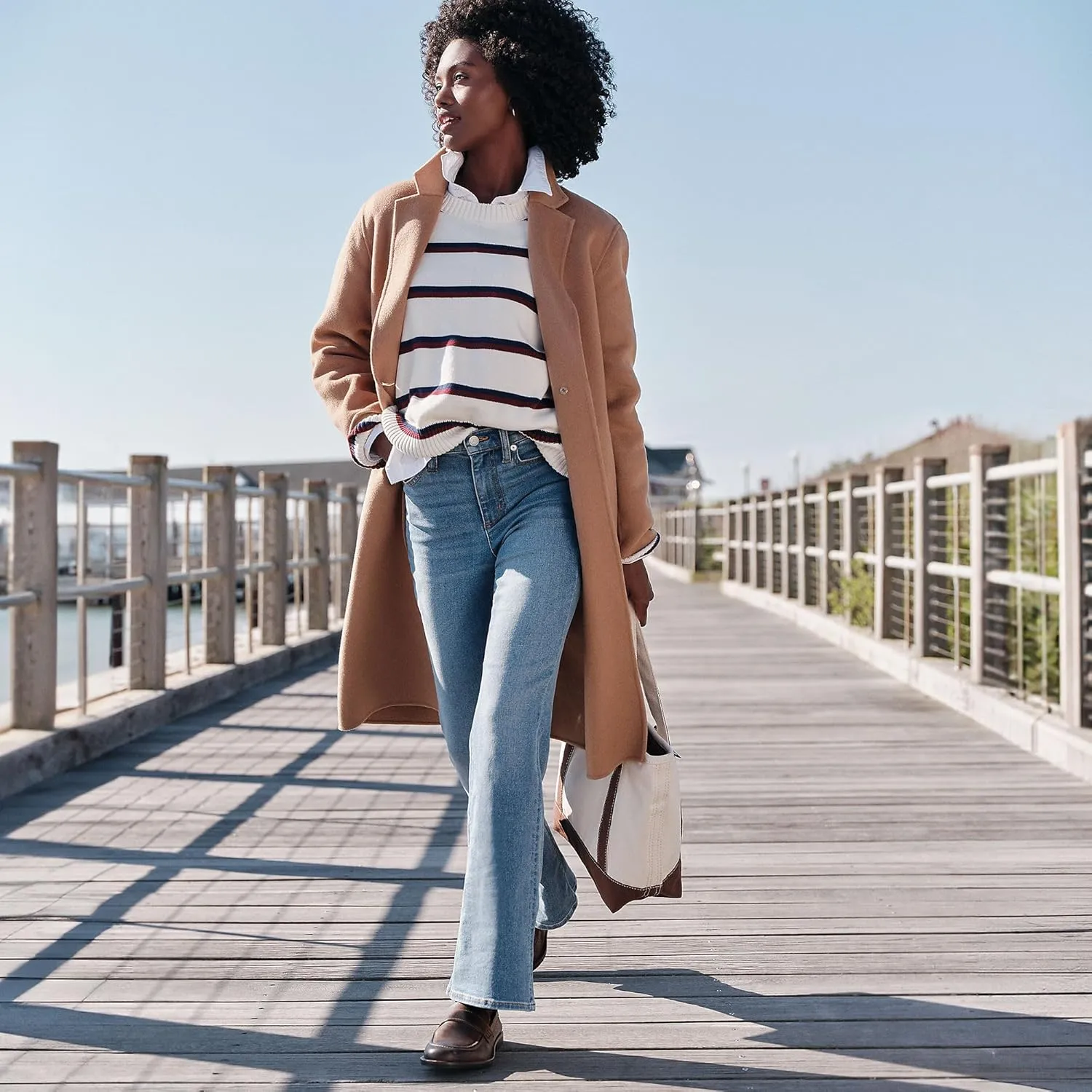 Lands' End Women's Denim High Rise Skinny Flare Jeans