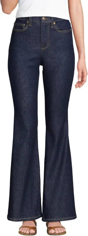 Lands' End Women's Denim High Rise Skinny Flare Jeans