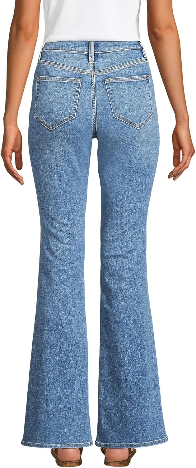 Lands' End Women's Denim High Rise Skinny Flare Jeans