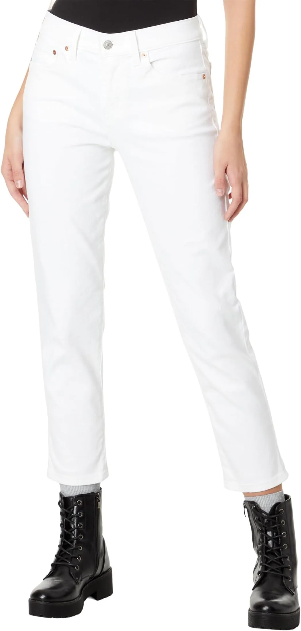 Levi's Mid-Rise Boyfriend Jeans in Simply White