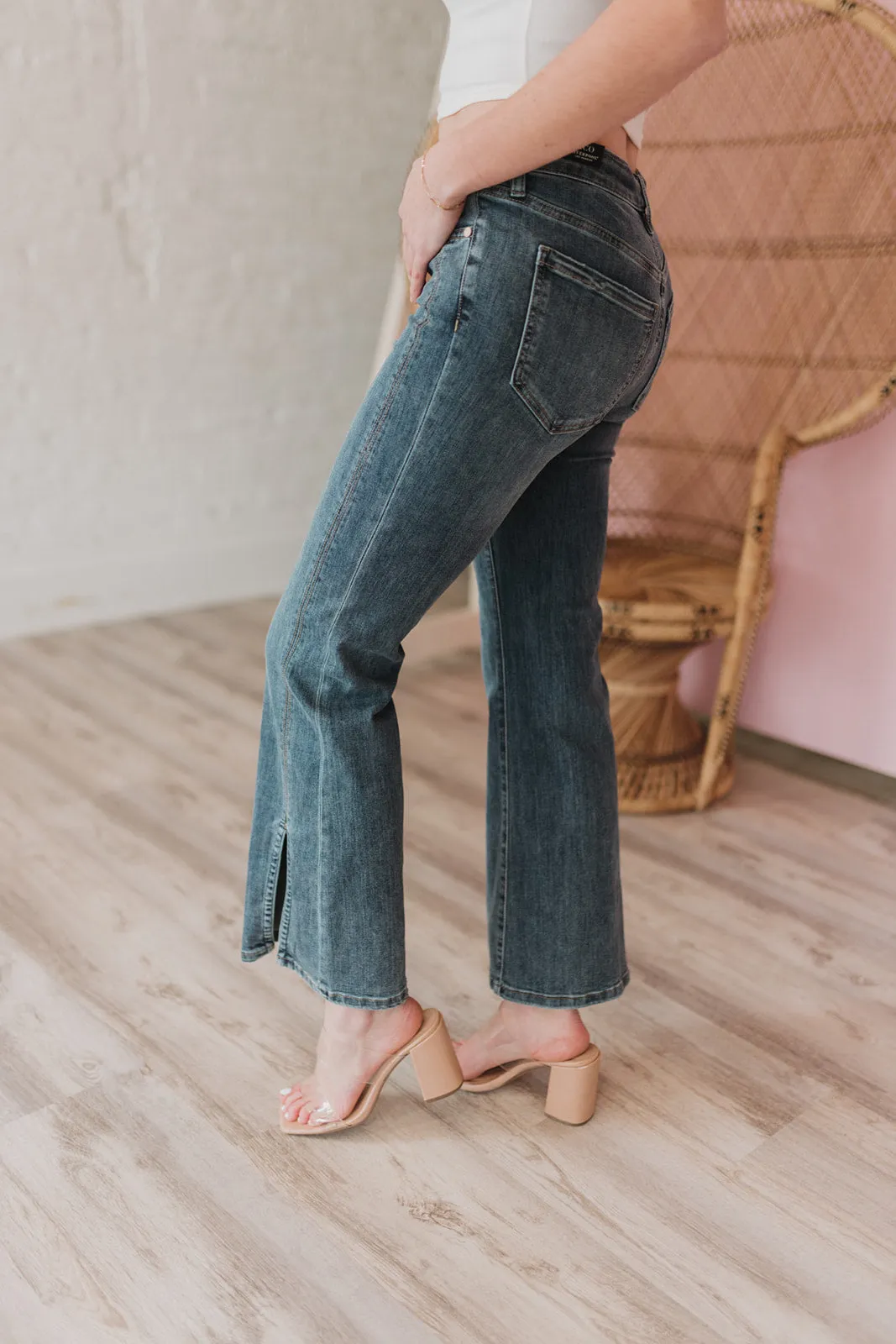 Liverpool Hannah Mid-Rise Front Slit Flare Jean