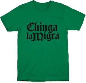 LookHUMAN Statement Shirt - Ching* La Migra F*ck ICE Bold Graphic - Great Gift for Social Justice Advocates - Unisex Tee