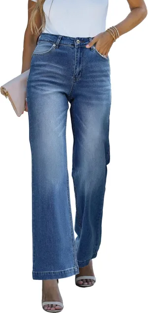 luvamia Wide Leg Jeans for Women Distressed Baggy High Waisted 90s Jeans Stretchy Denim Pants Trendy