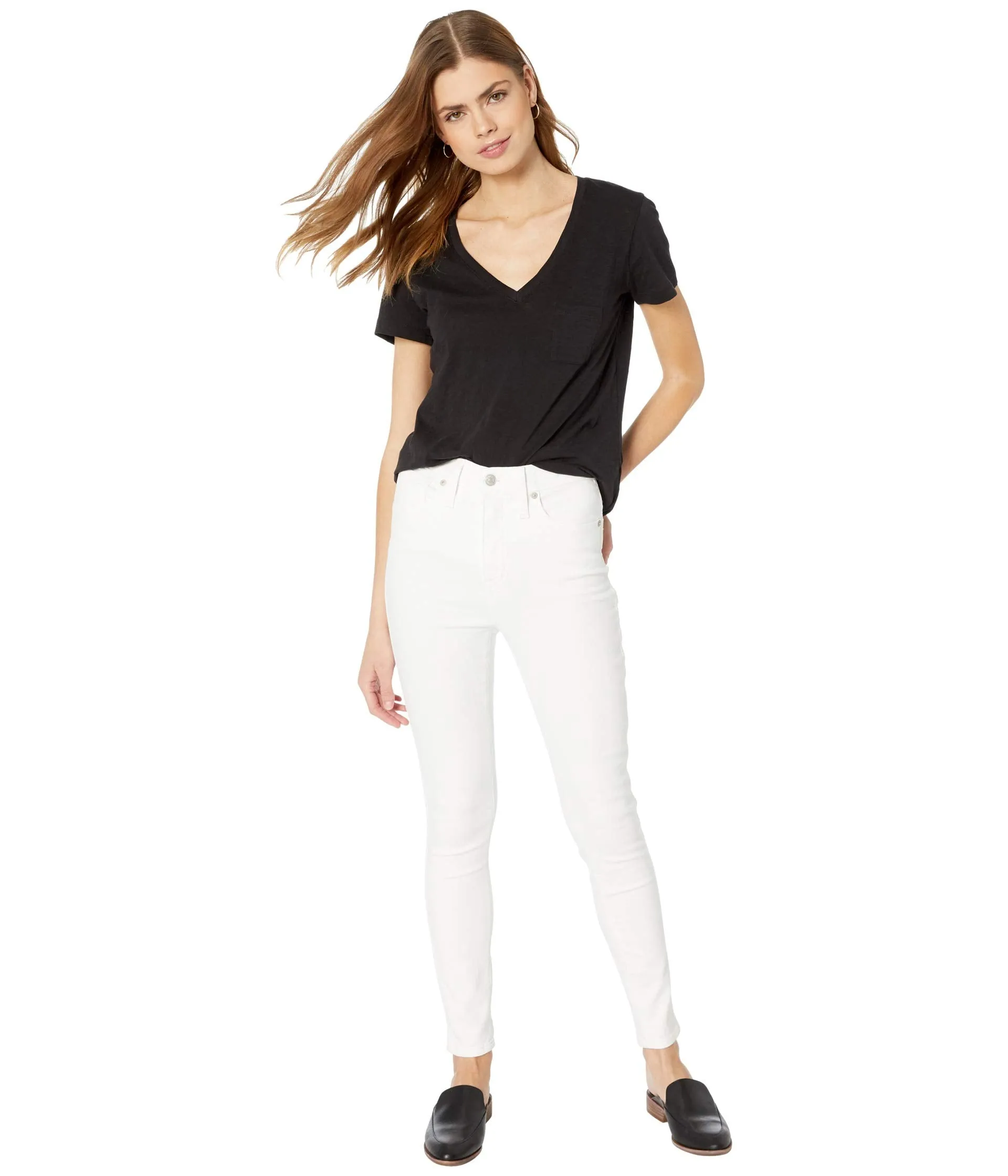 Madewell Jeans, 10" High-Rise Skinny Jeans in Pure White