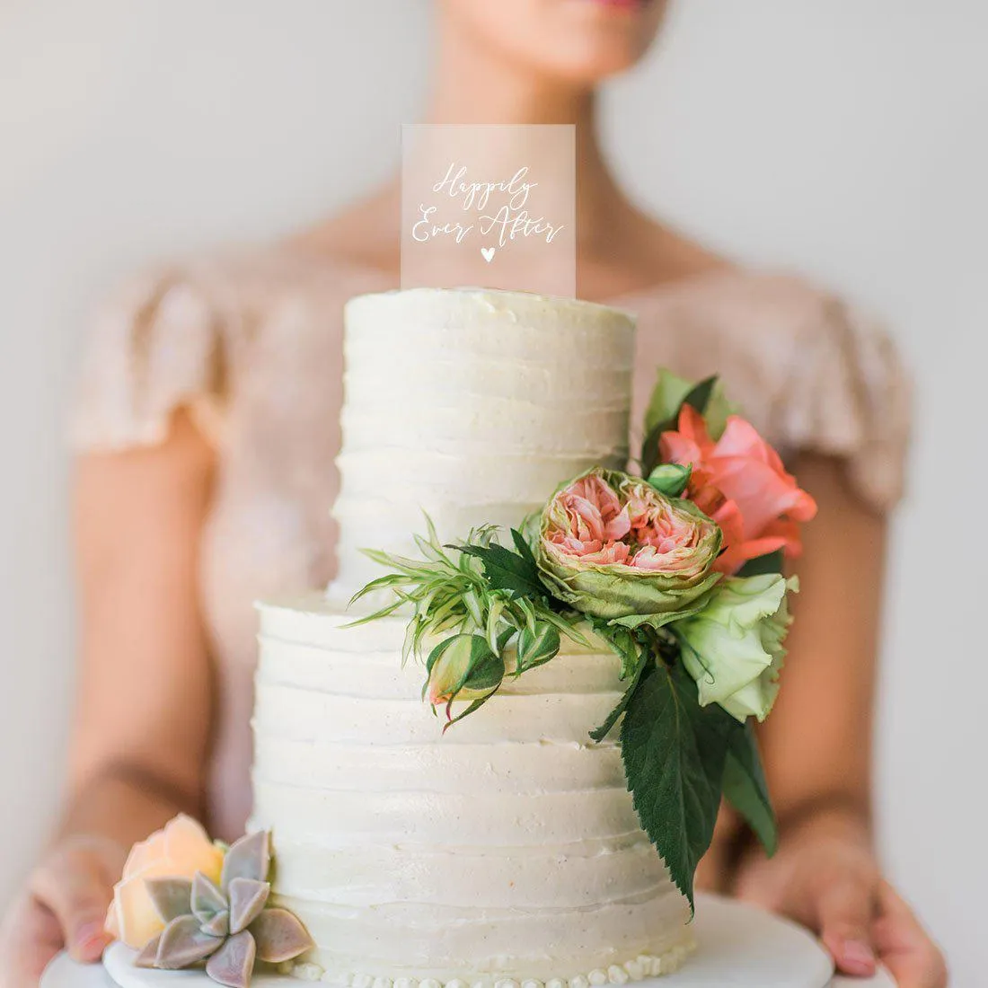 Modern Square Acrylic Cake Topper Collection