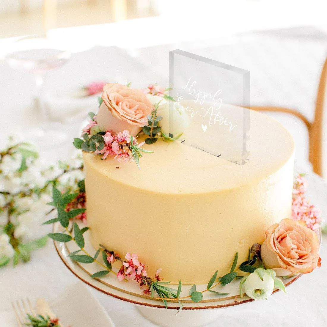 Modern Square Acrylic Cake Topper Collection