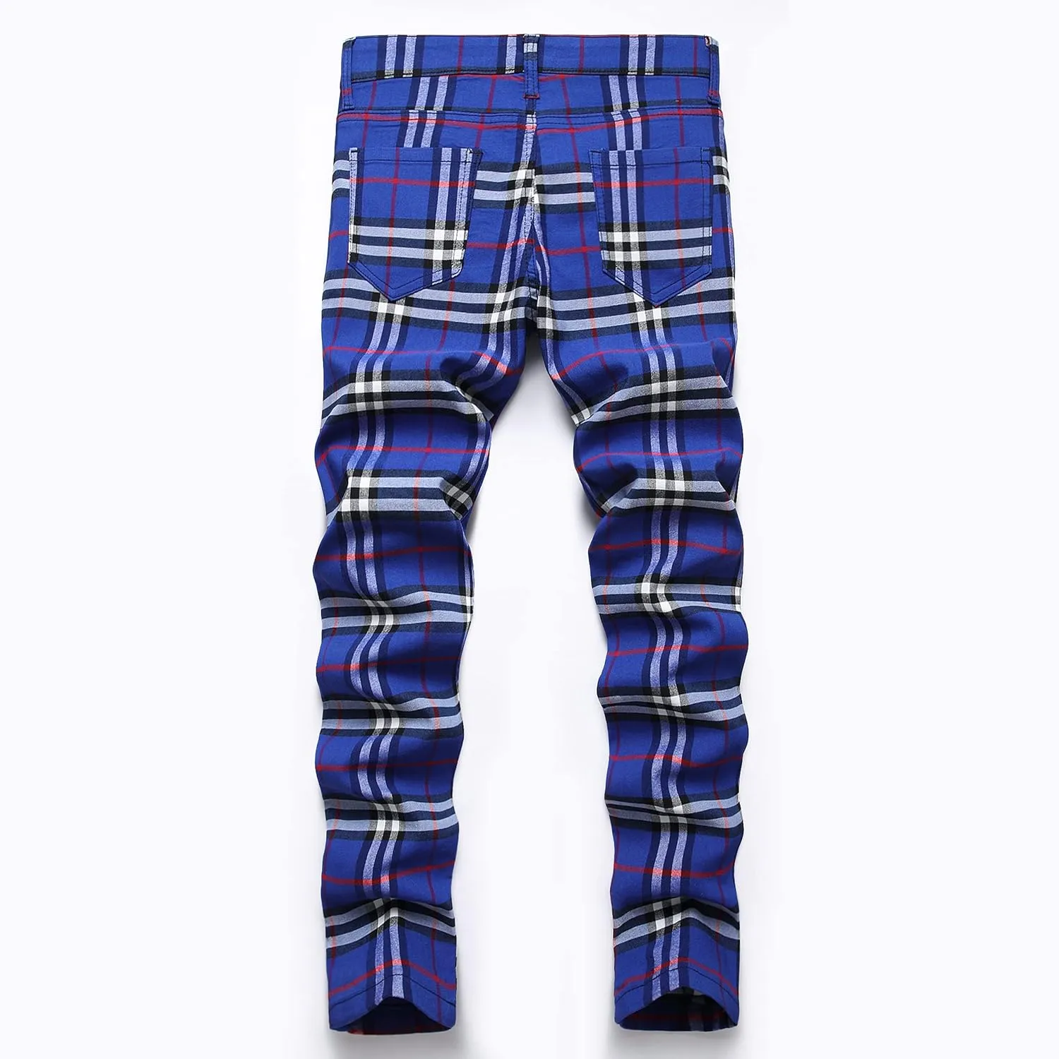 NOVOCCT Plaid Pants for Men - Skinny Mens Dress Pants - Stretch Slim Fit Business Casual Dress Chinos for Men