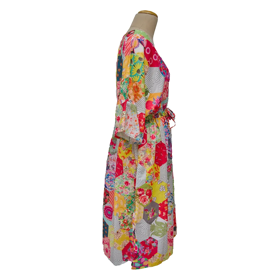 Patchwork Digital Artwork Crepe Maxi Dress UK Size 18-32 M84