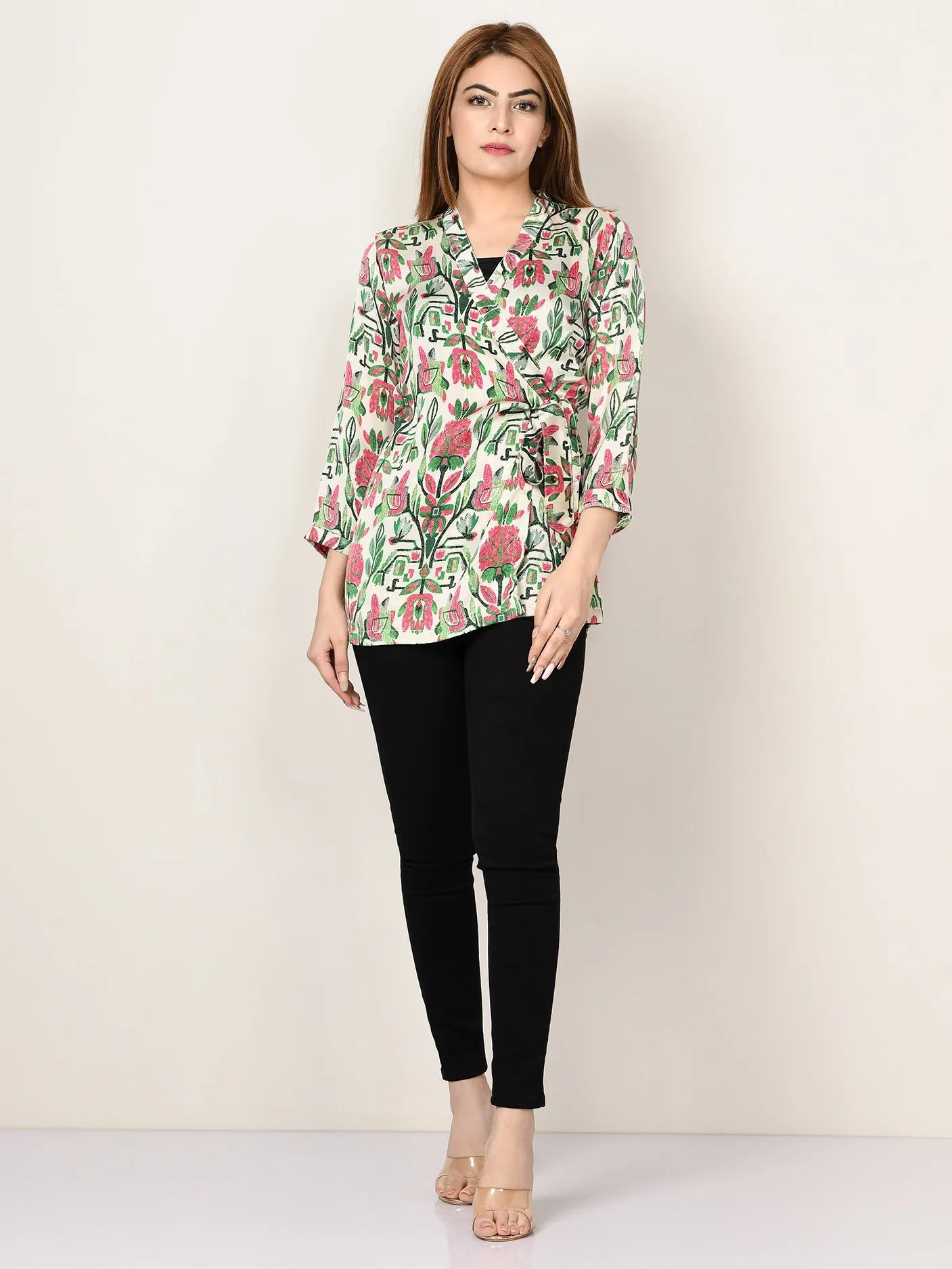 Printed Satin Top