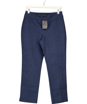 River Island Blue Stretch Denim Fitted Trousers UK 10