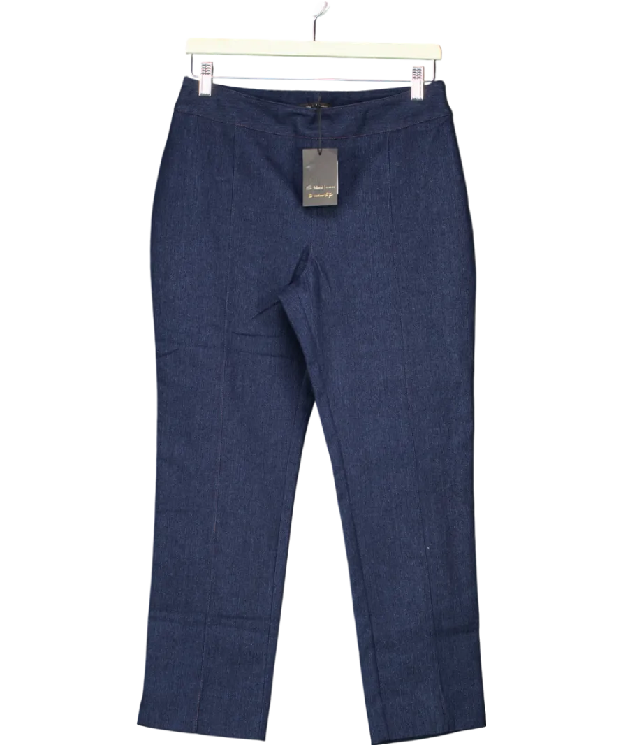 River Island Blue Stretch Denim Fitted Trousers UK 10
