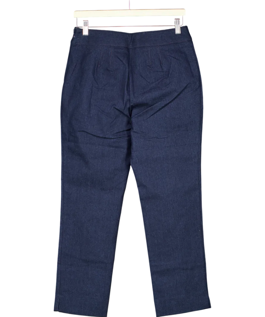 River Island Blue Stretch Denim Fitted Trousers UK 10